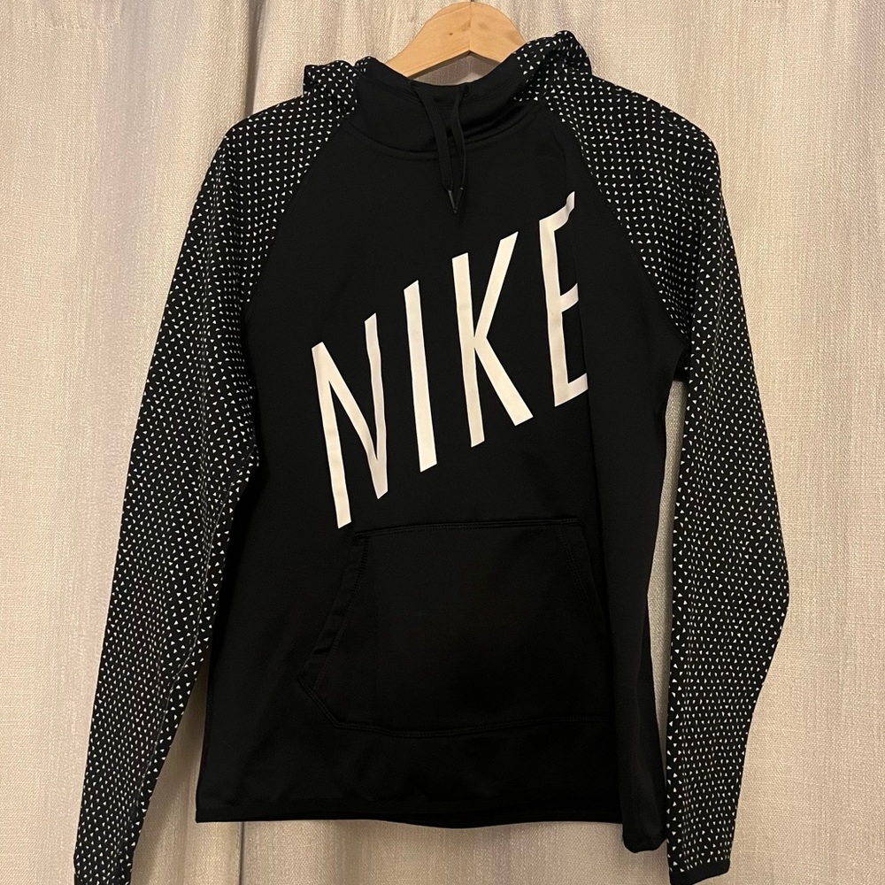 Nike Women's Black and White Polka Dot Hoodie
